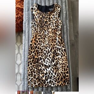 frank lyman leopard print dress size 8 animal print black brown